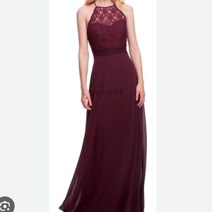 Bill Levkoff 1464 wine Bridesmaid Dress